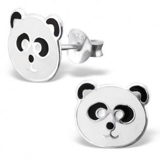 Dětské stříbrné náušnice "Panda". Ag 925/1000